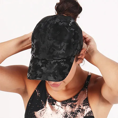 FWCAPT2126 - Satin Tonal Leopard Active Ponyflo Baseball Cap