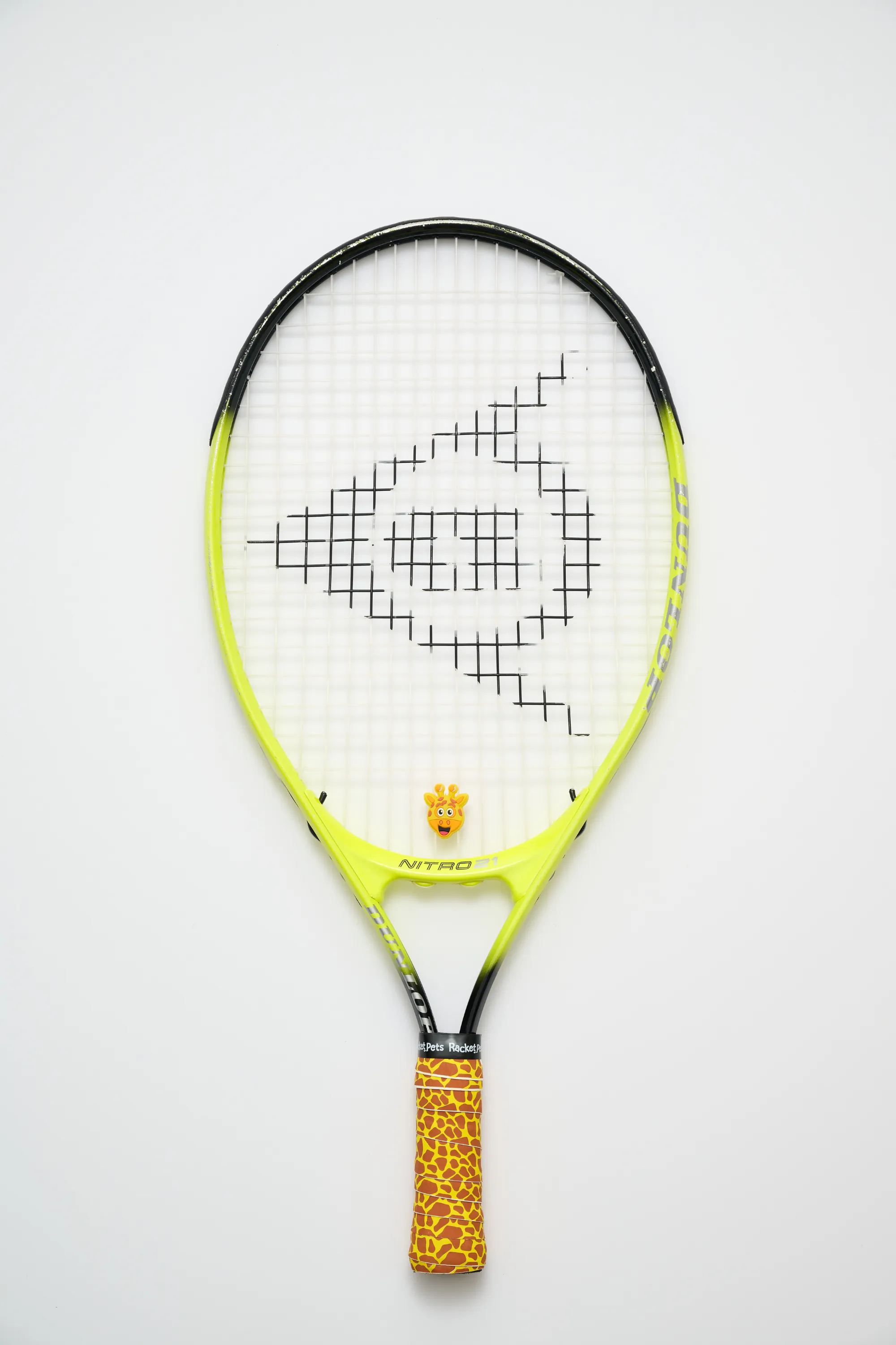 Giraffe Yellow  Tennis Overgrip Tape and Matching Shock Absorbing Dampener for Tennis Racket