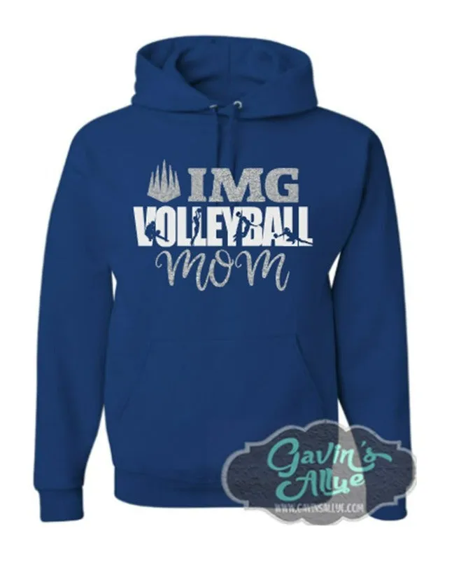 Glitter Volleyball Hoodie | Volleyball Hoodies | Volleyball Bling | Customize Colors | Adult or Youth Sizes