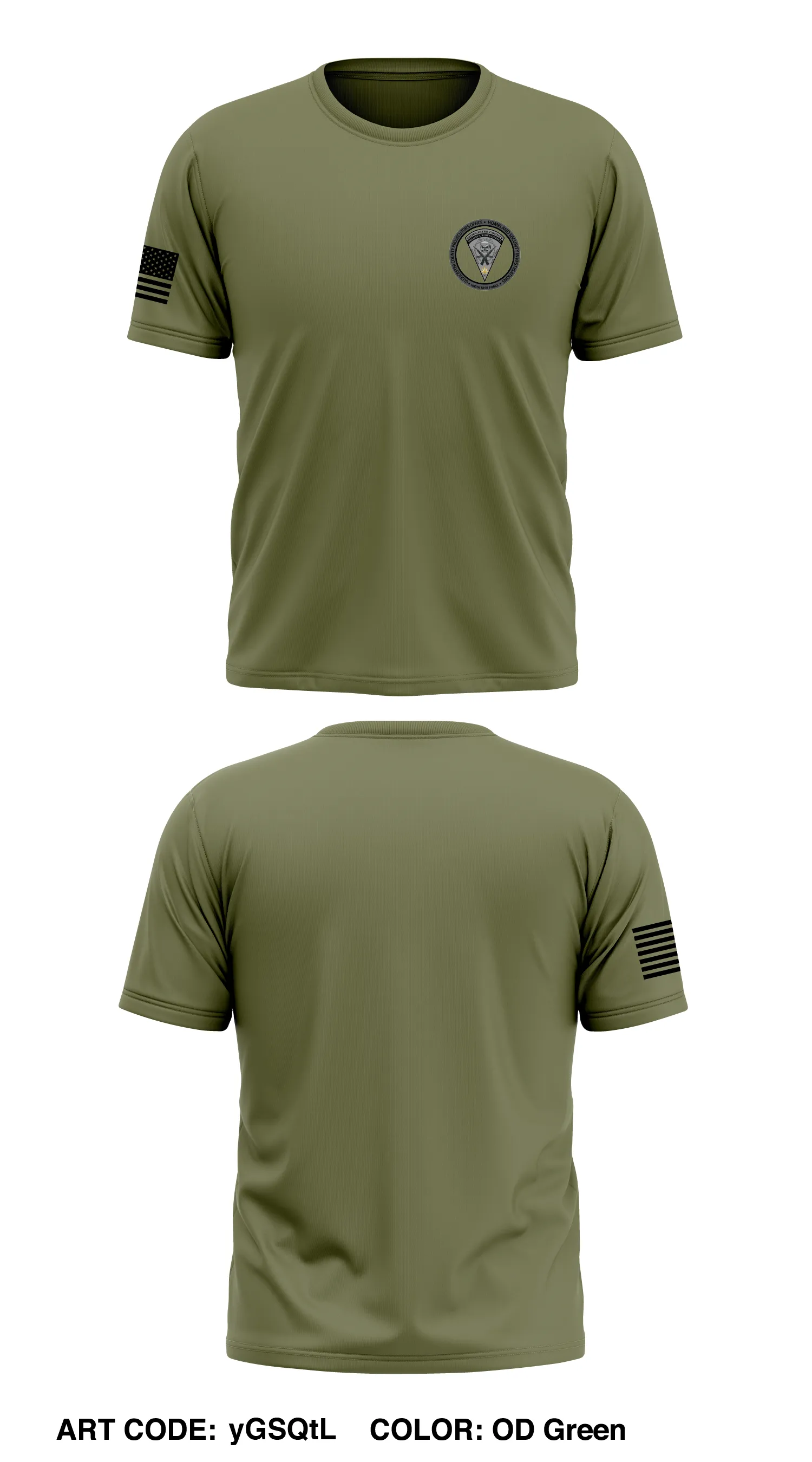 Gloucester County High Intensity Drug Trafficking Area TF - OD Green Store 1  Core Men's SS Performance Tee - yGSQtL