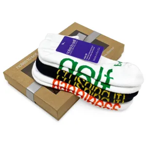 Golf, crushing it and happiness - 3 pairs of socks in gift box