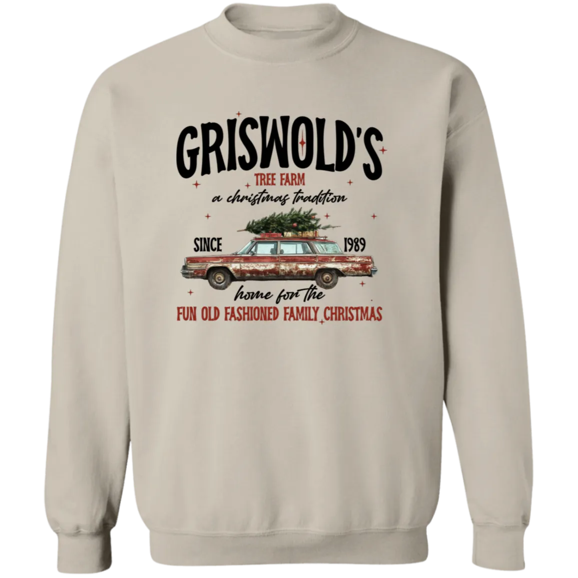 Griswold Christmas Tree Farm Gildan Crewneck Sweatshirt – Vintage Holiday Style!