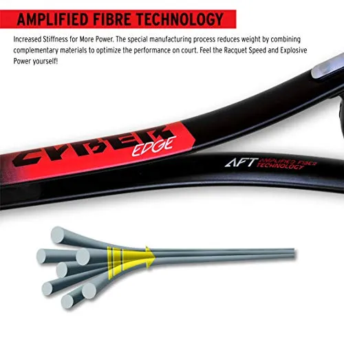 HEAD Aluminum Cyber Edge Squash Racquet | Ideal for Men Women (Red)