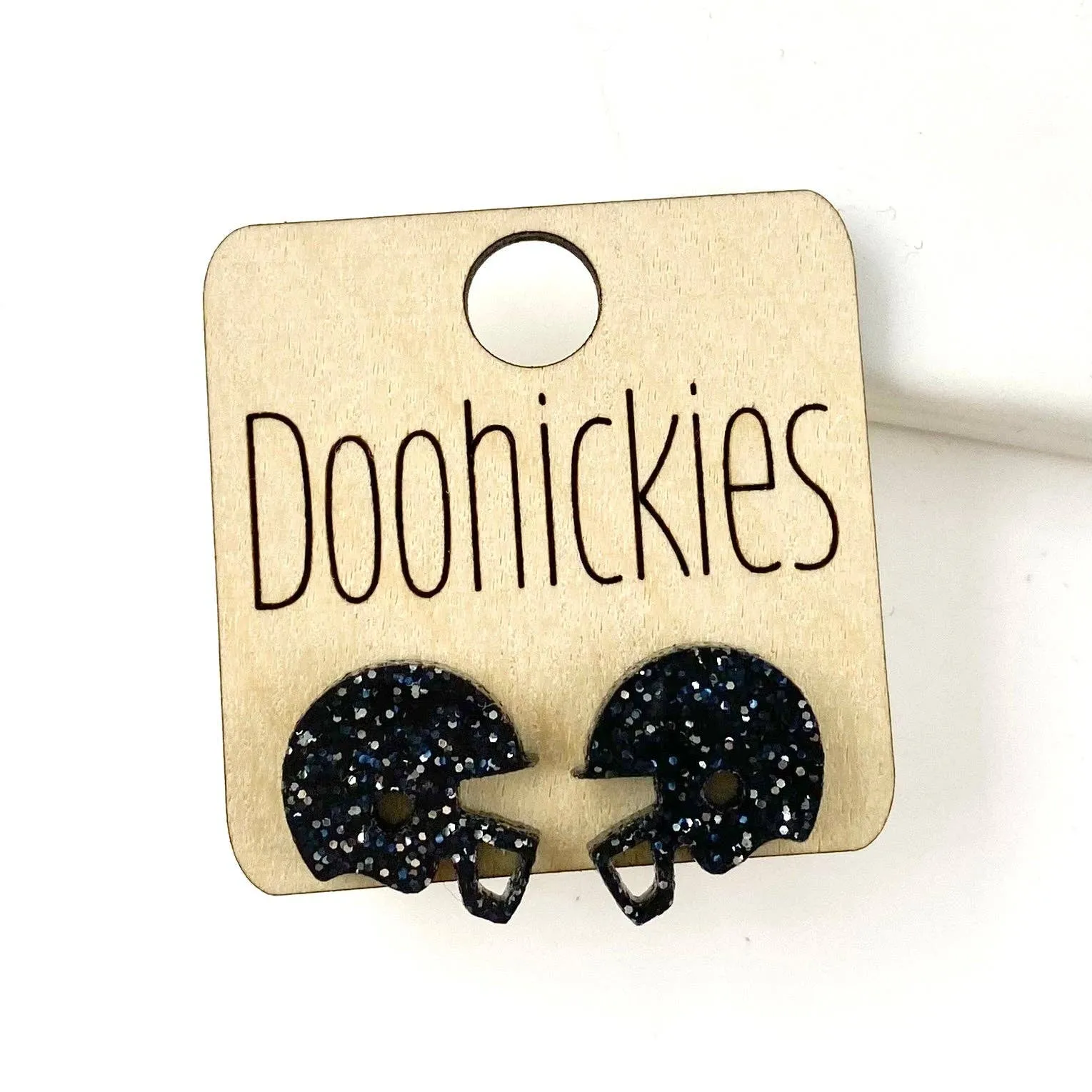 Helmet Studs  Earrings: Maroon Glitter Doohickie