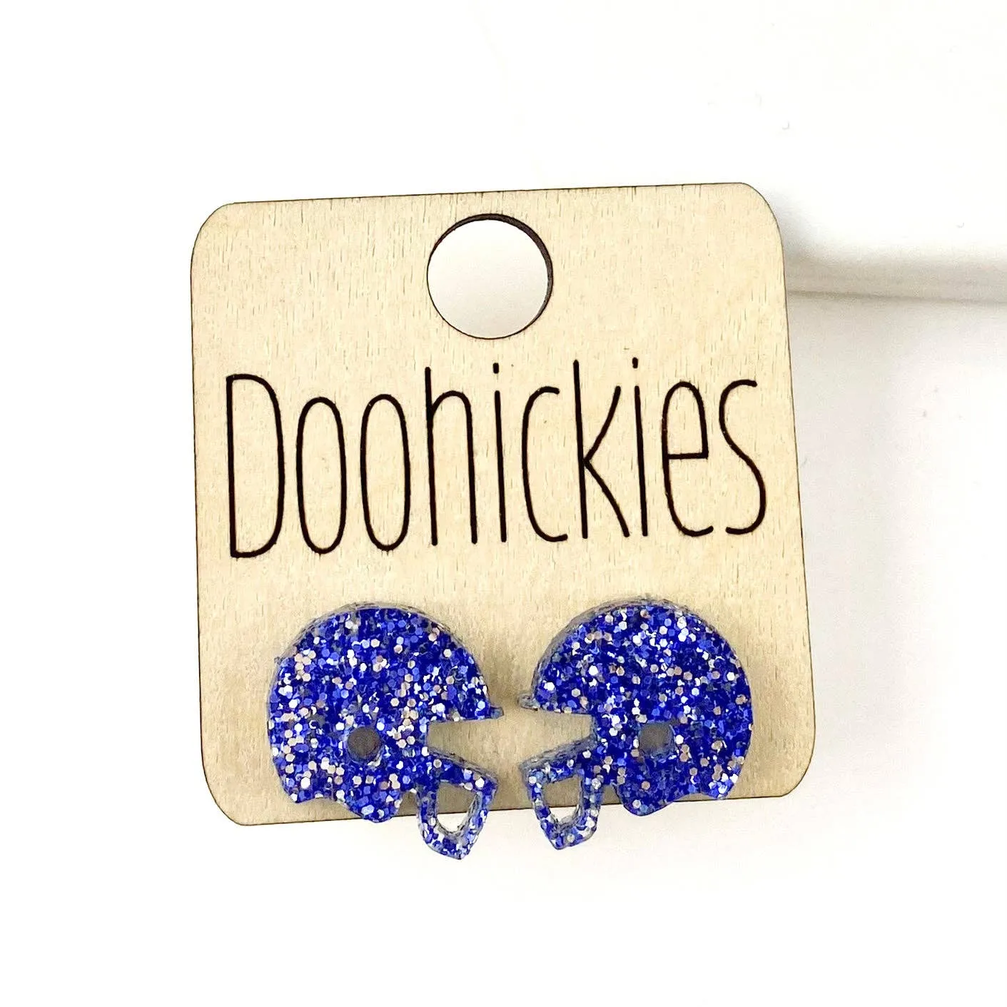 Helmet Studs  Earrings: Maroon Glitter Doohickie