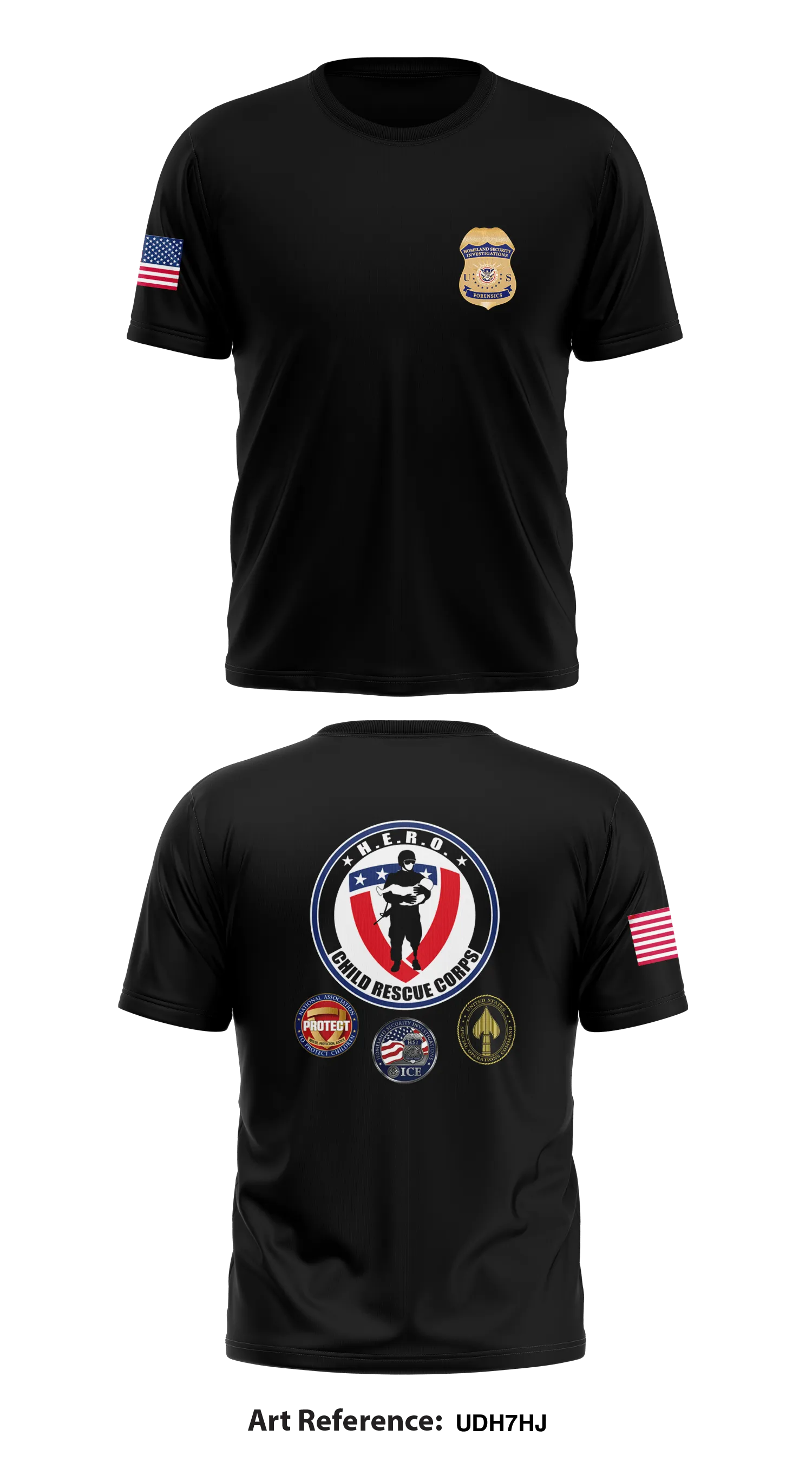 H.E.R.O. Child-Rescue Corps Core Men's SS Performance Tee - uDH7HJ