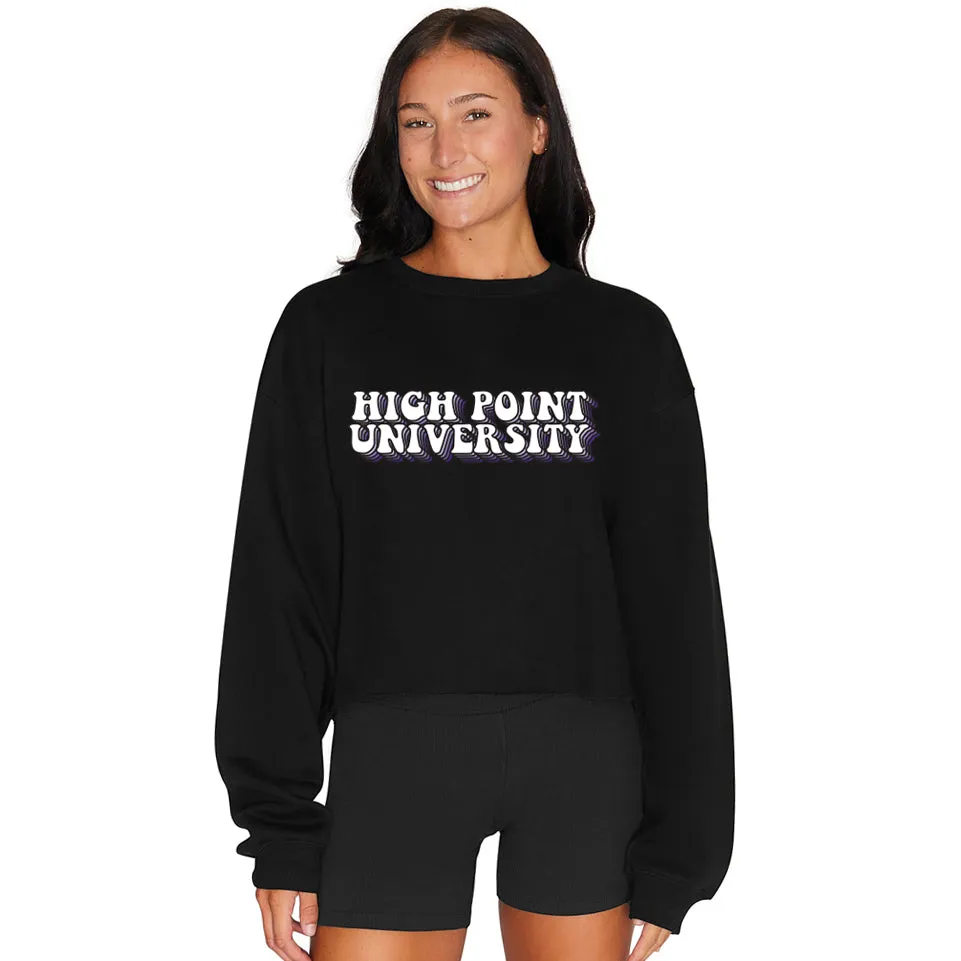 High Point University Black Retro Crewneck