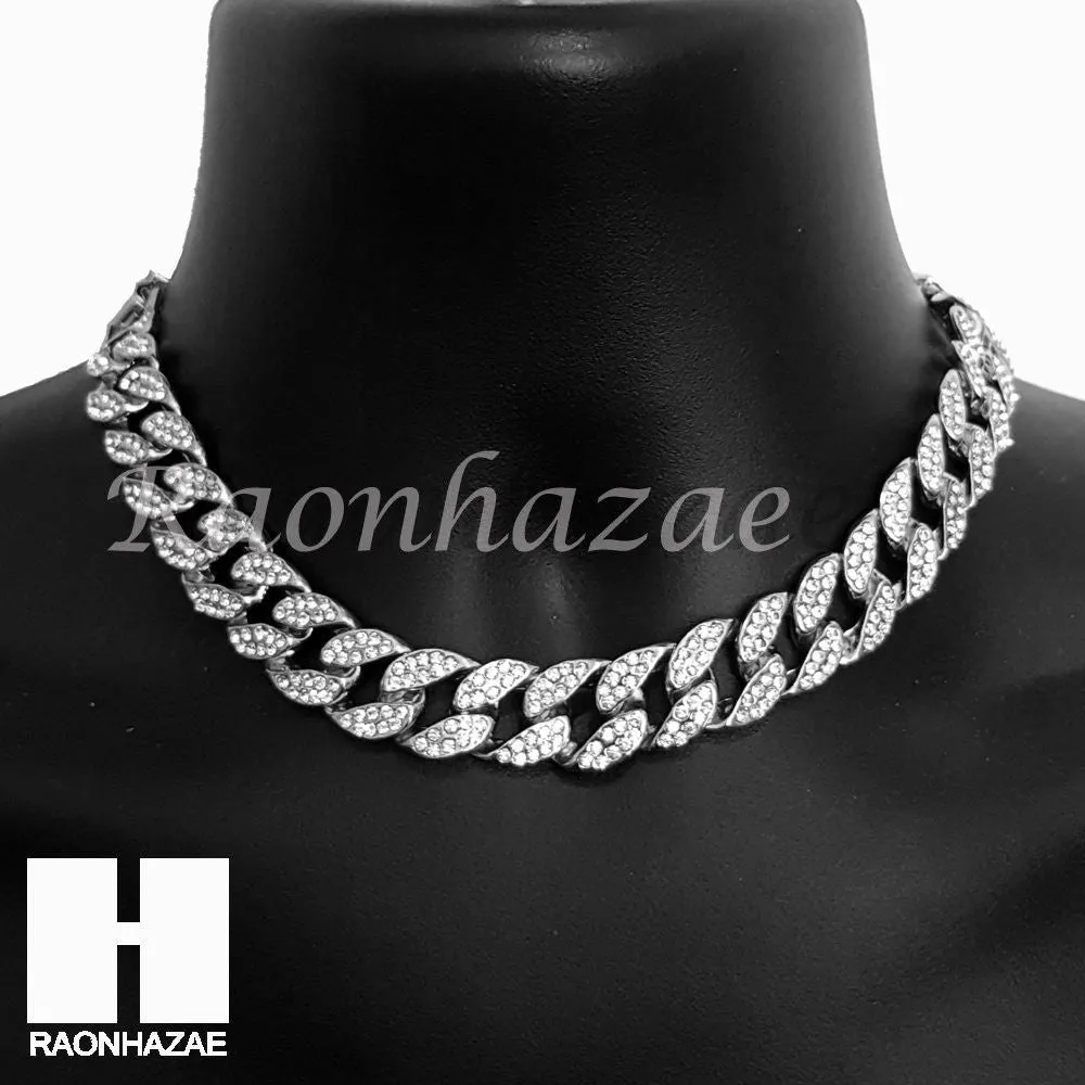 Hip Hop Cross Pendant 16" Choker 18" Tennis 30" Miami Cuban Chain 15S