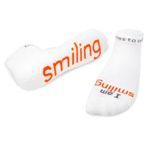 I am smiling® white low-cut socks