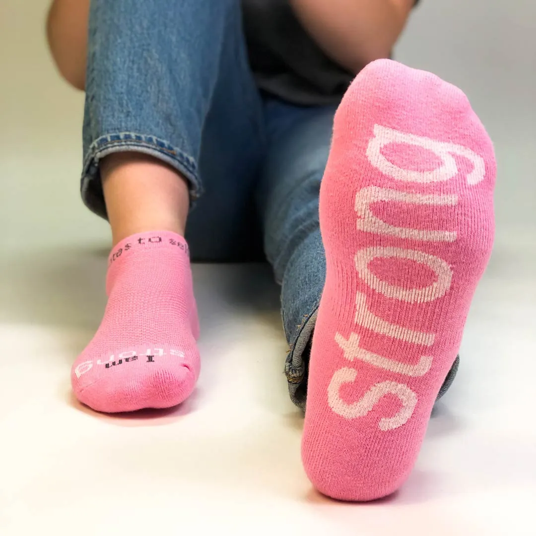 I am strong™ soft pink low-cut socks