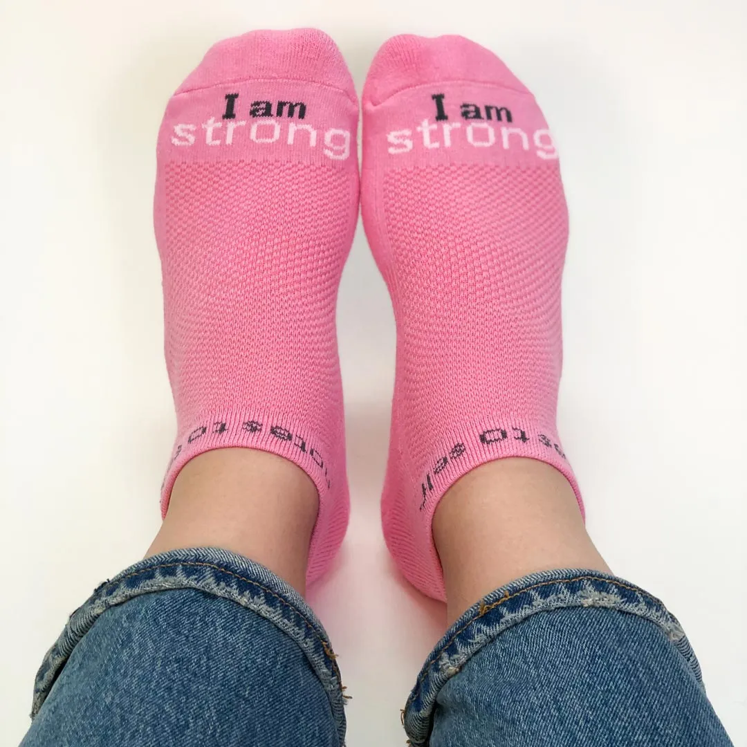 I am strong™ soft pink low-cut socks