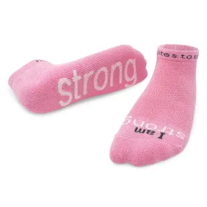 I am strong™ soft pink low-cut socks
