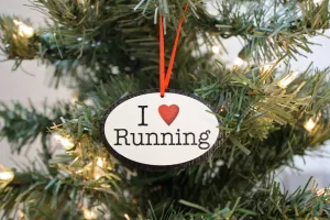 I Love Running Christmas Ornament - Great gift for runners!