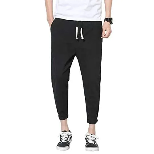 IKITZ Men's Stylish Slim Fit Lycra Jogger Lower Track Pants for Gym, Running, Athletic, Casual Wear for Men Pack of 3 Black,Olive,Blue(M)