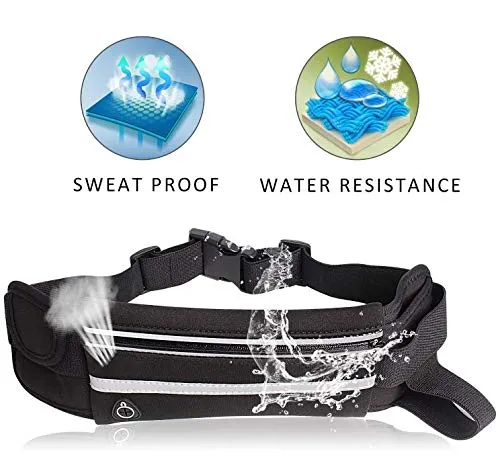 Inrali Waterproof Outdoors Running Waist Pack,Running Belt for Women & Men,Running Belt Waist Bag,Waist bag for Running Hiking Climbing,Running Fanny Pack,Running Belt for Phone & Running Accessories (Black)