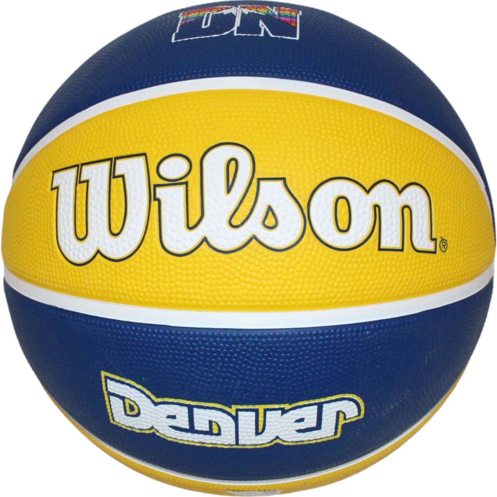 Jamal Murray Autographed/Signed Denver Nuggets Blue Yellow Basketball FAN 43978