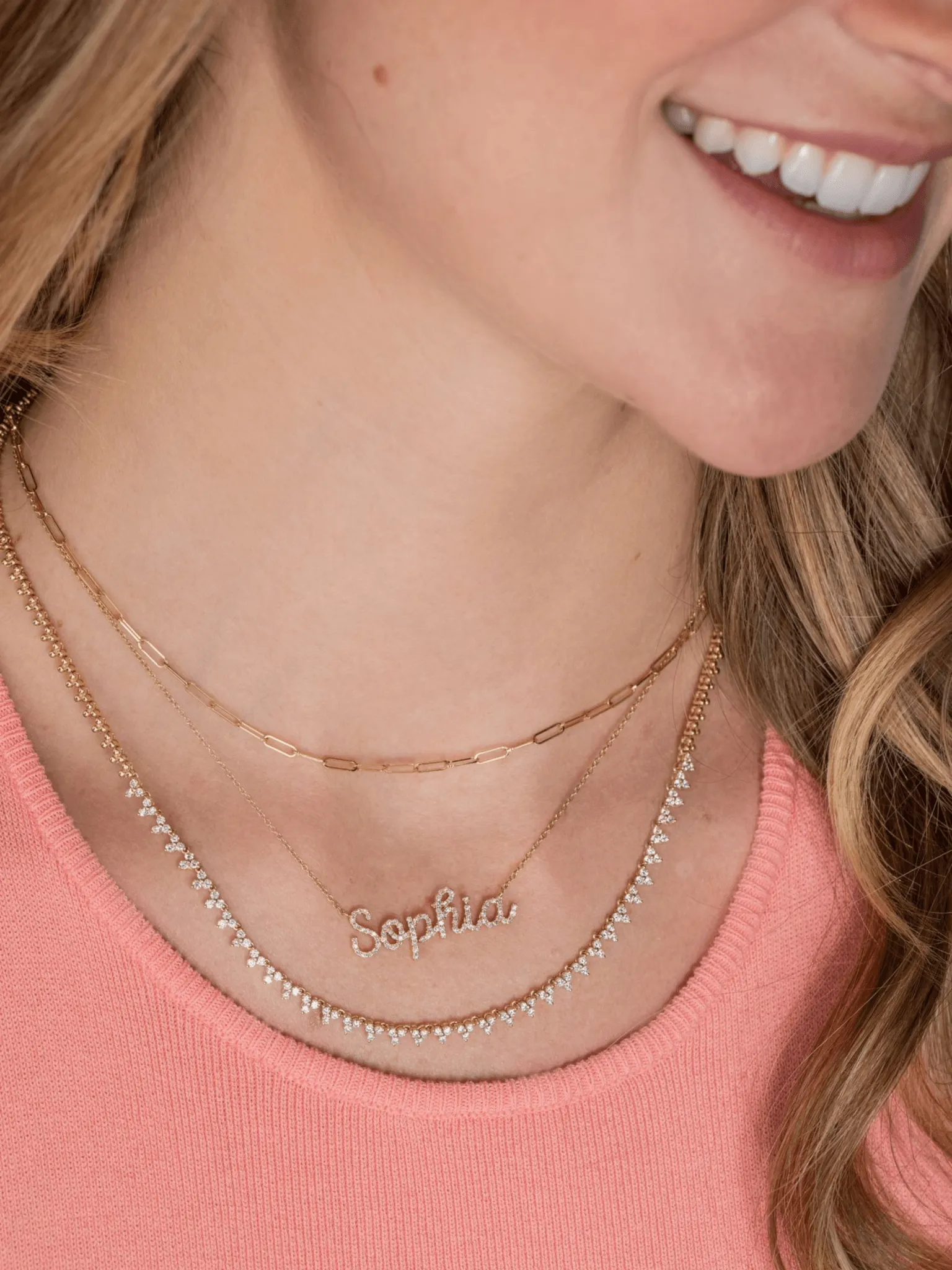 Jennie Trio Diamond Necklace 14K