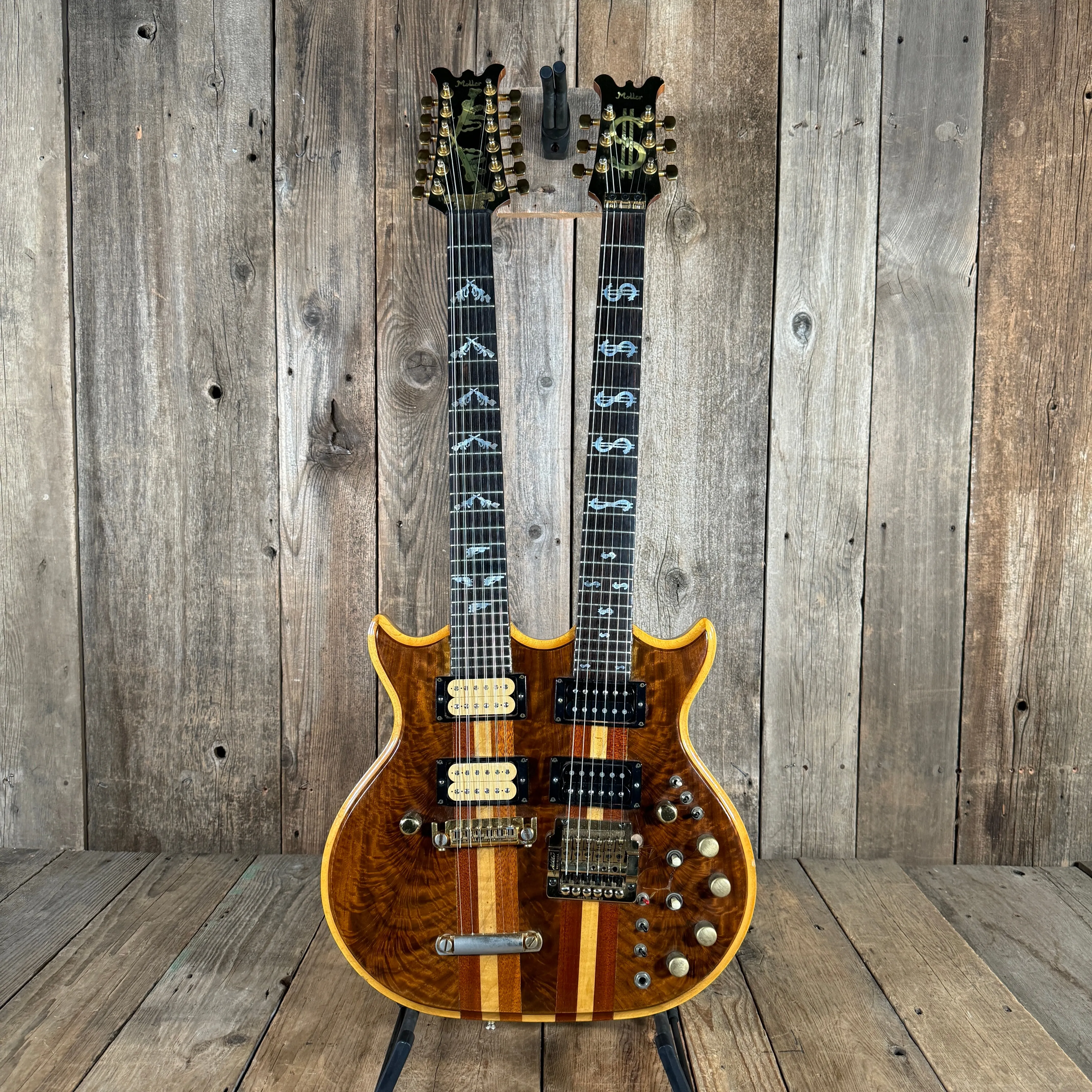 Lane Moller Custom Double Neck 6 and 12 string Felony provenance 1980 Natural