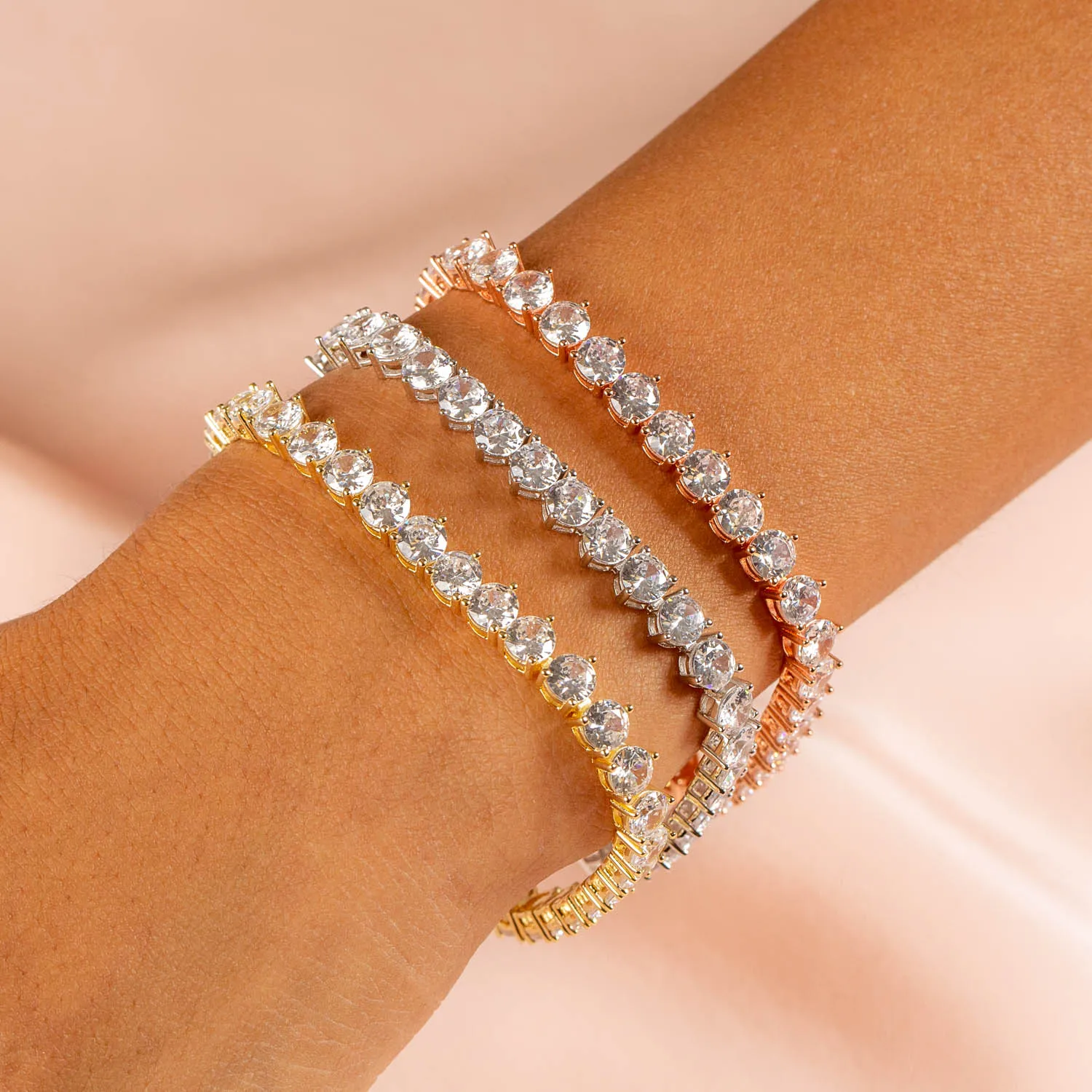 Large Three Prong Tennis Bracelet