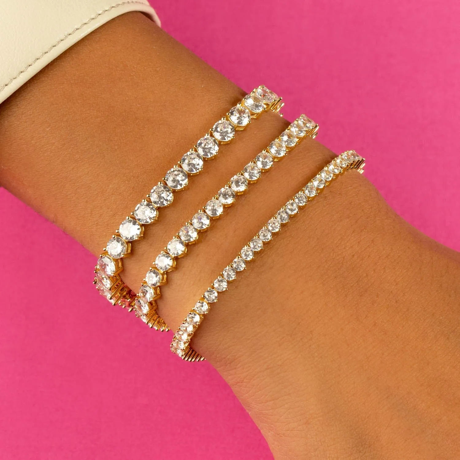 Large Three Prong Tennis Bracelet