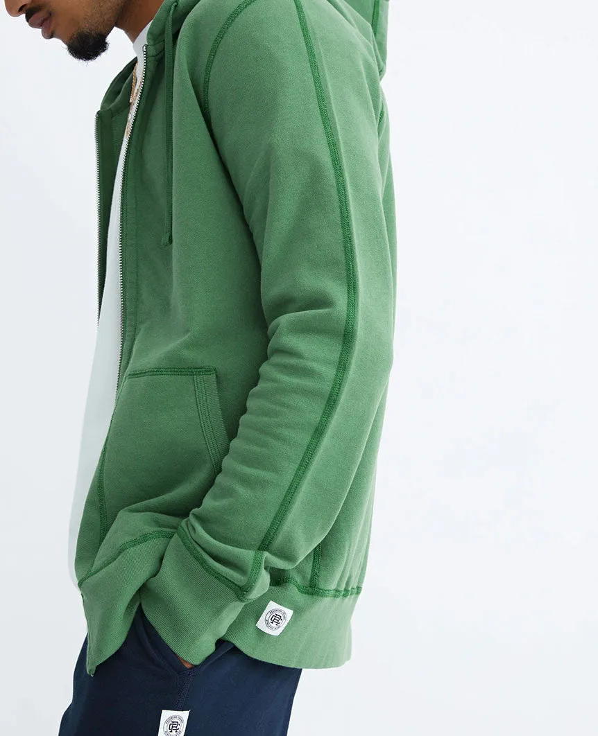 Lightweight Terry Full Zip Hoodie Jade