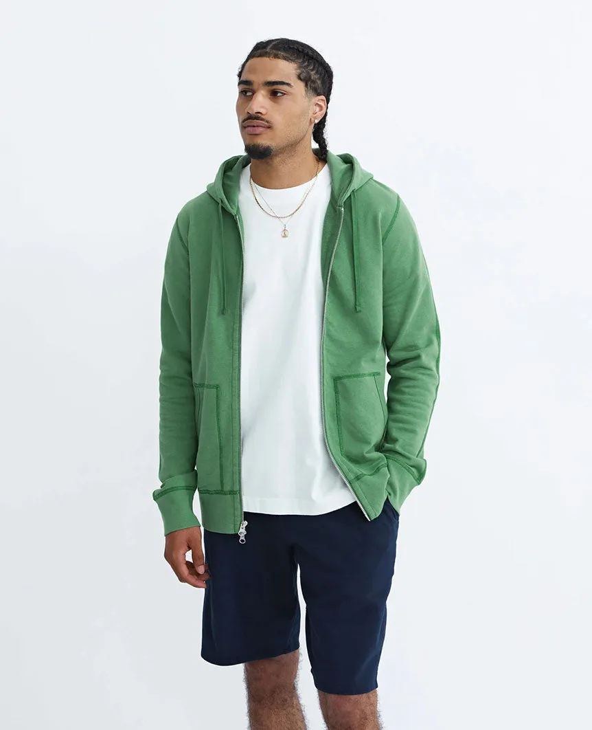 Lightweight Terry Full Zip Hoodie Jade