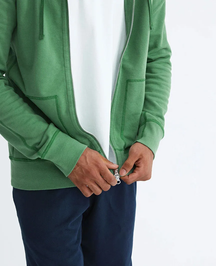 Lightweight Terry Full Zip Hoodie Jade