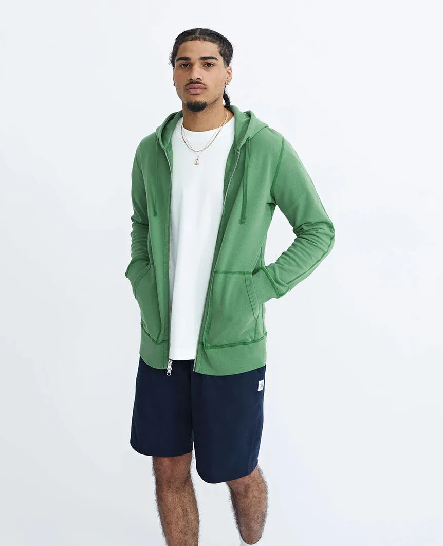 Lightweight Terry Full Zip Hoodie Jade