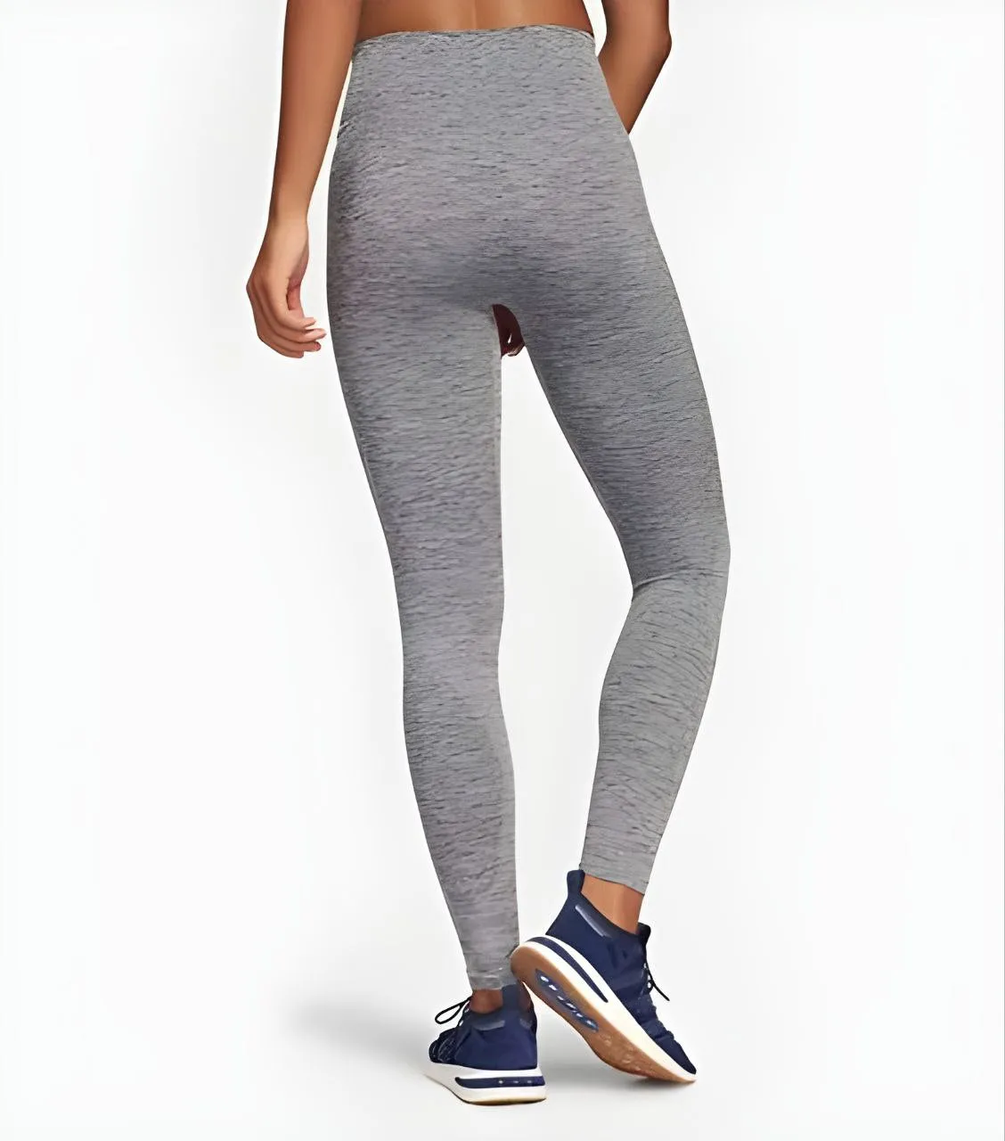 LNDR Women's Grey Marl 8/8 High Rise Slim Fit Leggings #SL618 NWT