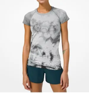 LULULEMON Swiftly Tech SS 2.0 Gray Tie Dye Athletic Shirt Size 4