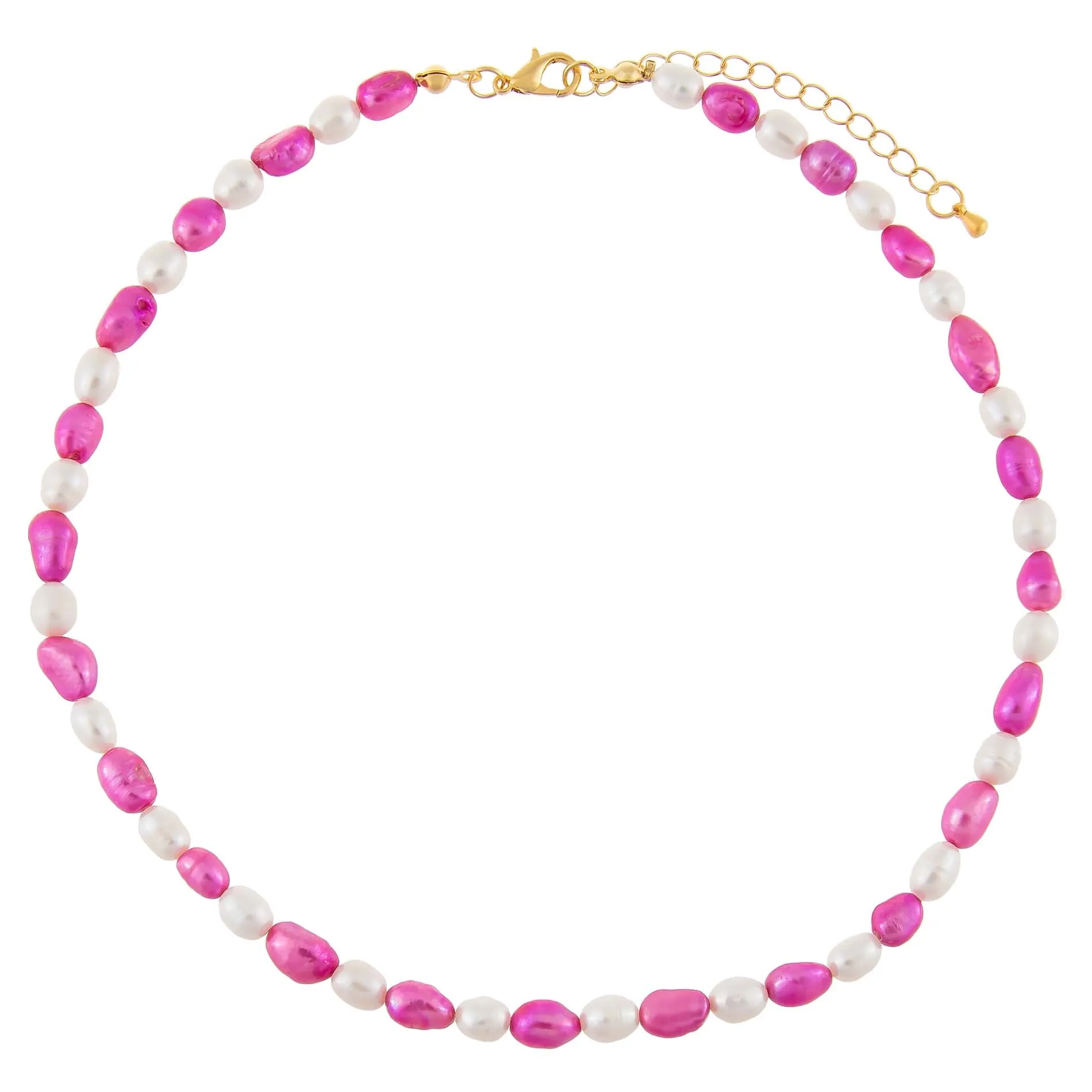 Magenta x White Pearl Necklace