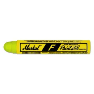 Markal® Paintstik F Markers, 11/16 in dia, 4 3/4 in, Fluorescent Yellow, 82831