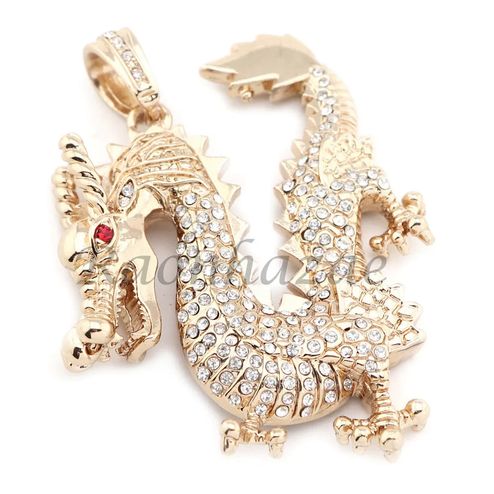 MEN 14K GOLD PT DRAGON 18" TENNIS CHAIN 16" 30" CHOKER CUBAN CHAIN S31G