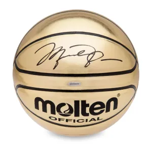 Michael Jordan Autographed Molten Gold Trophy Basketball