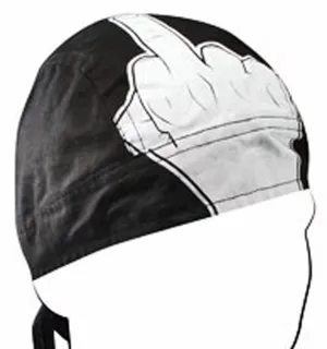 Middle Finger Doo Rag FU Funny Headwrap Durag Skull Cap Cotton Motorcycle Hat