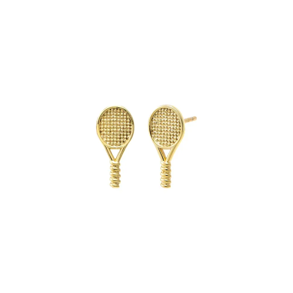 Mini Solid Tennis Racket Stud Earring