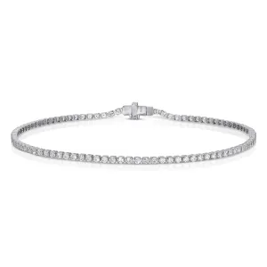 Mini White Gold & Diamond Invisible Tennis Bracelet