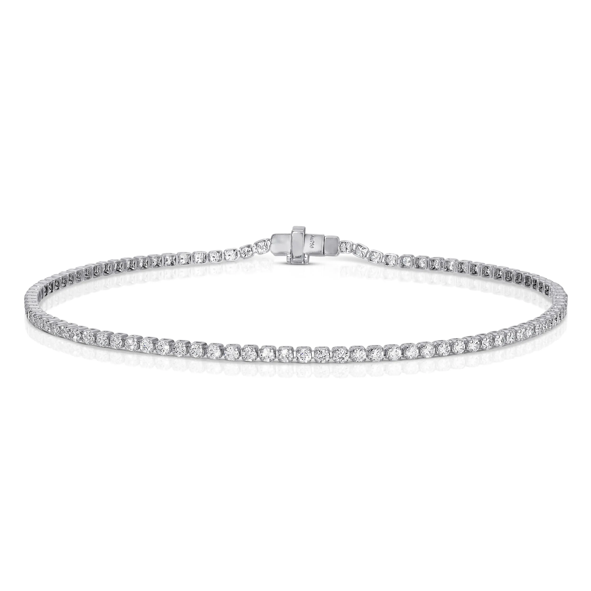 Mini White Gold & Diamond Invisible Tennis Bracelet