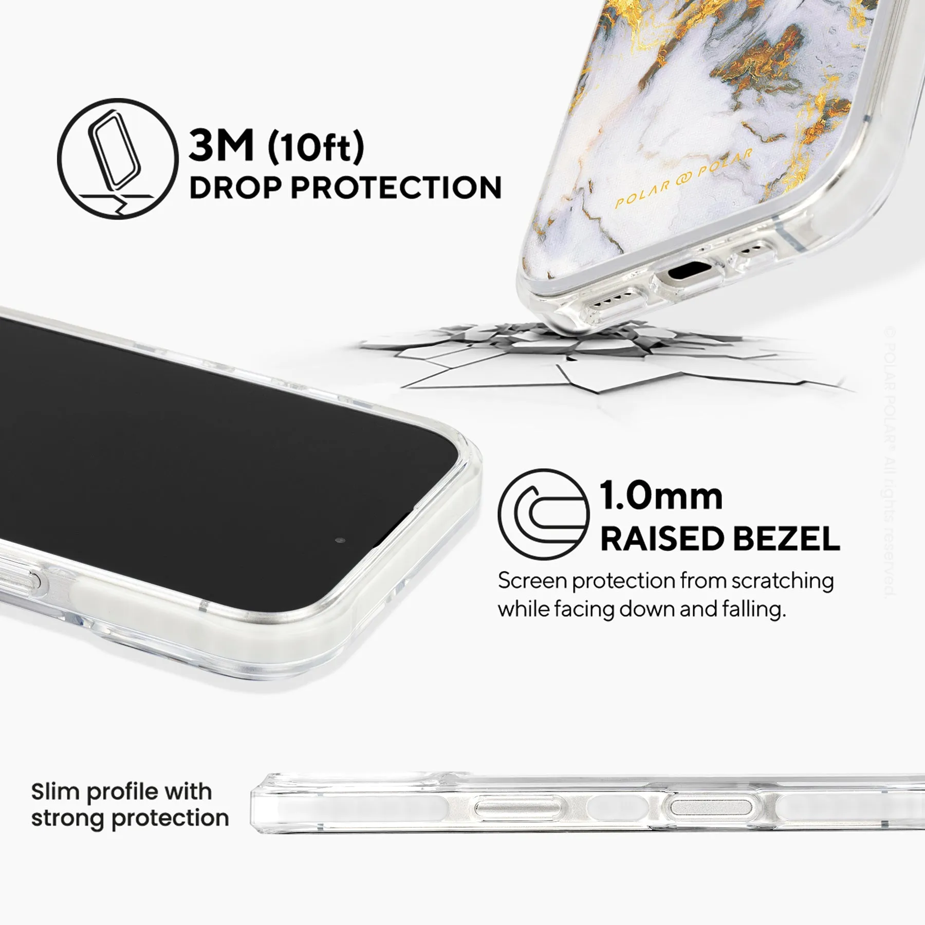 Mist Marble - iPhone 16 Clear Bumper MagSafe Case