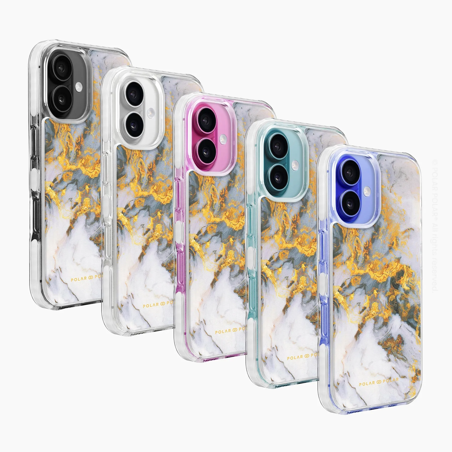 Mist Marble - iPhone 16 Clear Bumper MagSafe Case