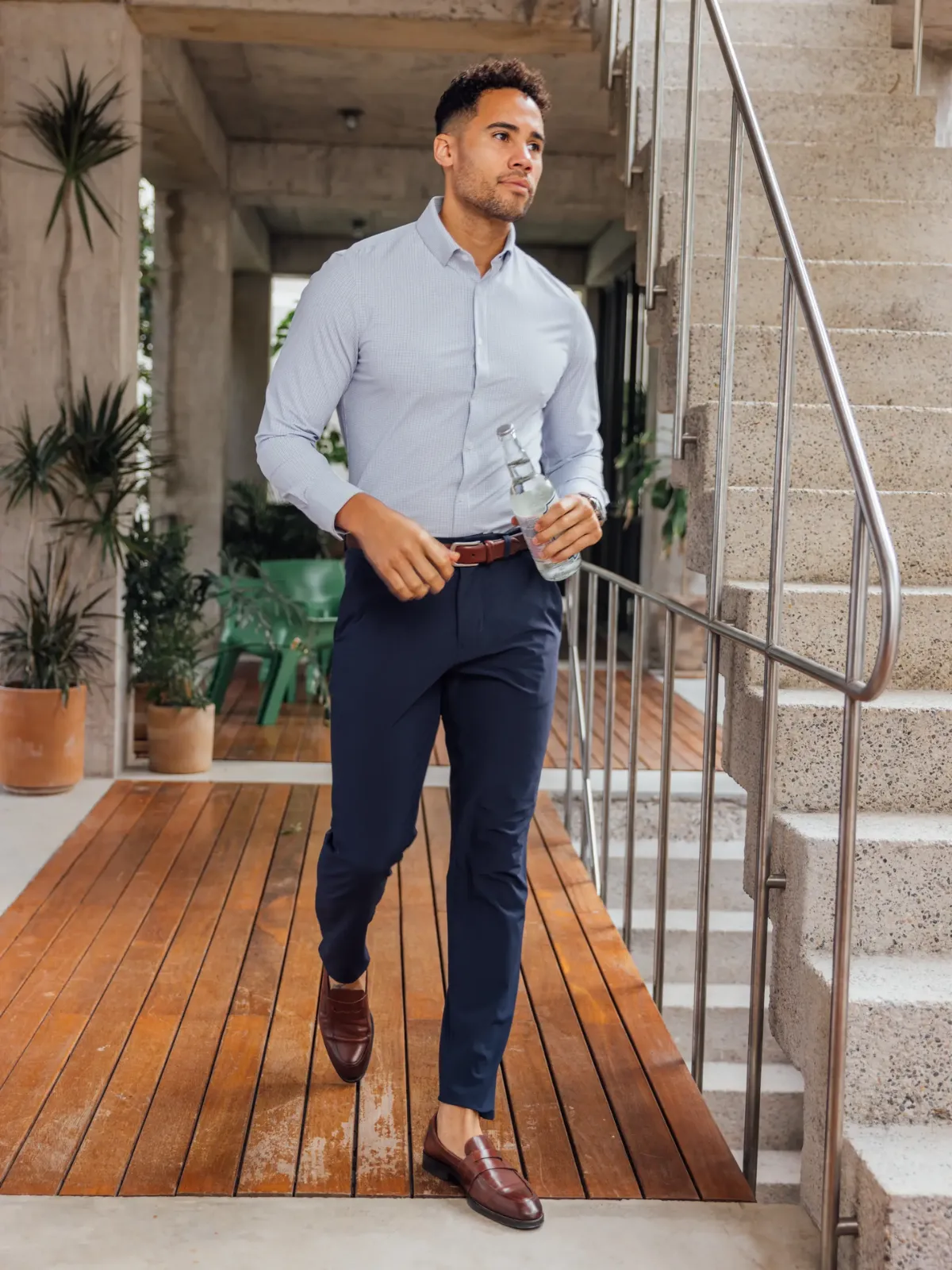 Mizzen   Main Leeward Dress Shirt - Provence Filbert Plaid
