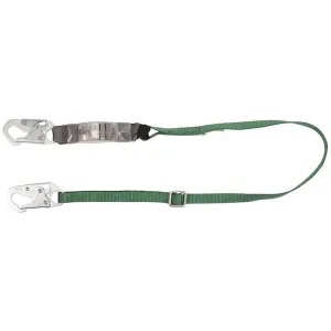 MSA 10188100 V-Series  6' Std Single-Leg Adjustable Energy Absorbing Lanyard Small Snaphooks