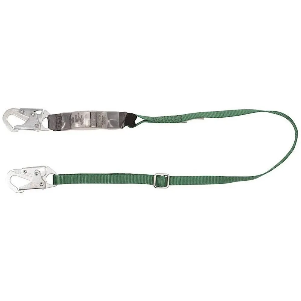 MSA 10188100 V-Series  6' Std Single-Leg Adjustable Energy Absorbing Lanyard Small Snaphooks