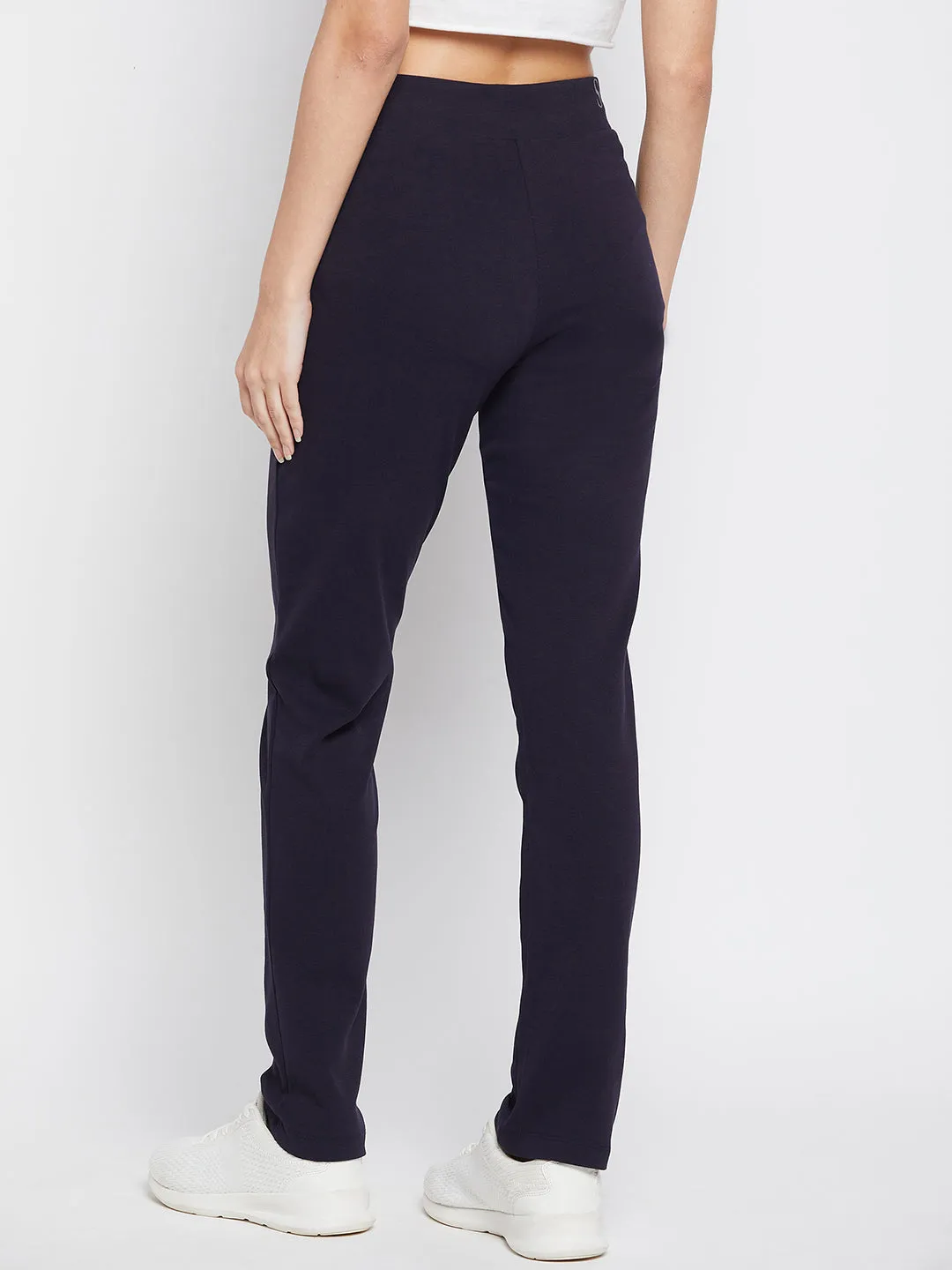 mSECRET Typography Waistband Navy Blue Track Bottom