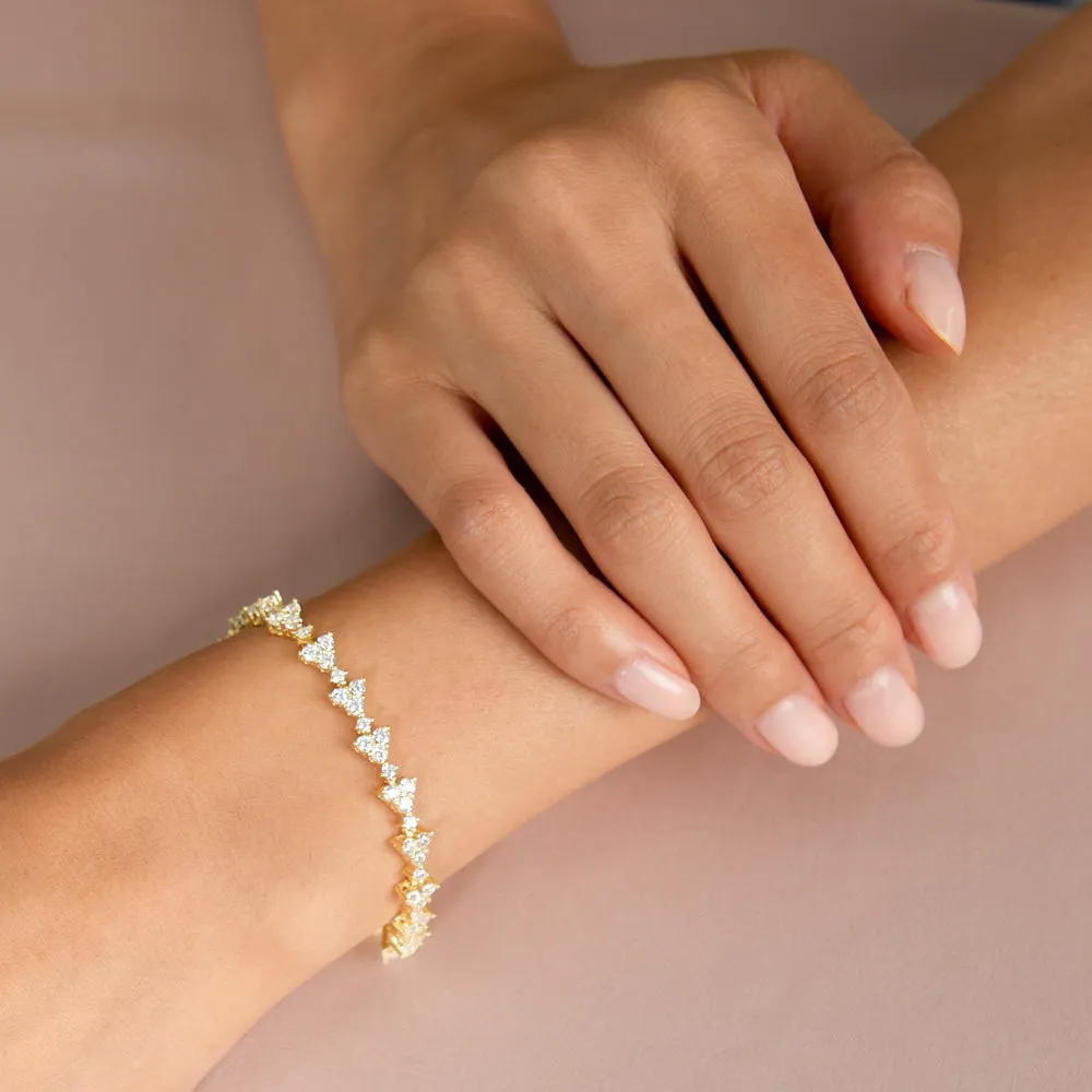 Multi Trio Cluster Tennis Bracelet