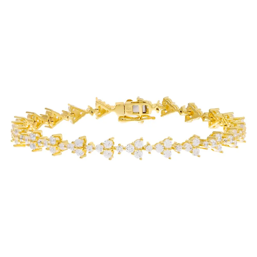 Multi Trio Cluster Tennis Bracelet