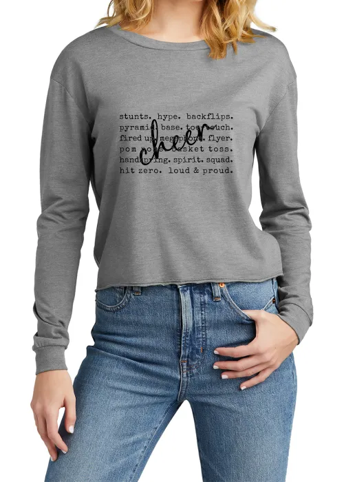 MY Plainfield Basketball- CHEER WORDS CROP LONGSLEEVE