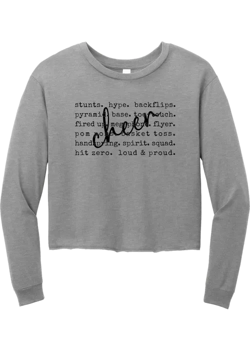 MY Plainfield Basketball- CHEER WORDS CROP LONGSLEEVE