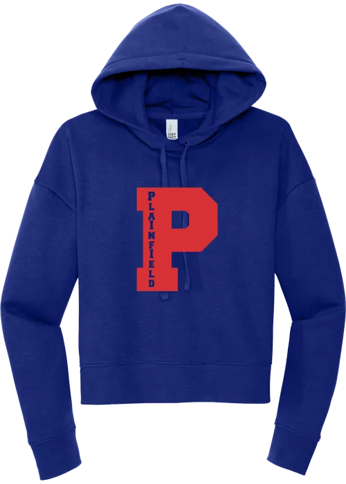 MY Plainfield Basketball- PLAINFIELD P CROP HOODIE BLUE