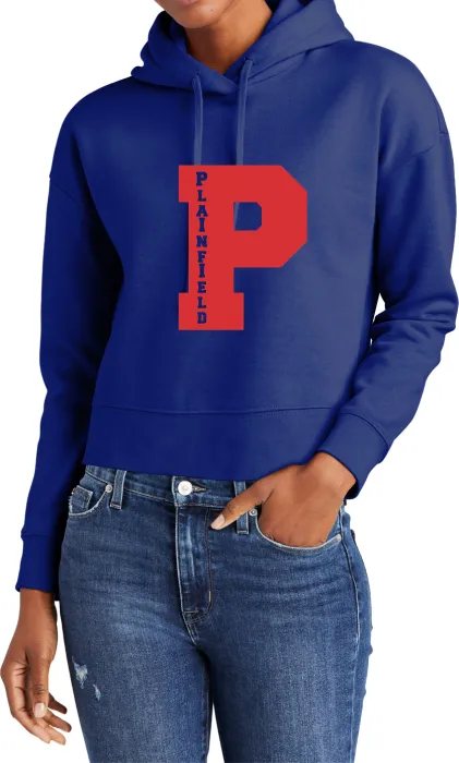 MY Plainfield Basketball- PLAINFIELD P CROP HOODIE BLUE